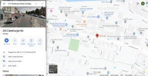 Screenshot of Google Maps website