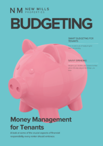 Budgeting magazine cover featuring a large pink piggy money box.